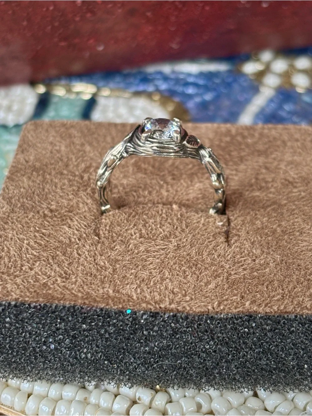 Silver Tree Branch Band Nature Woodland Boho Vine Hippie Engagement Ring Promise